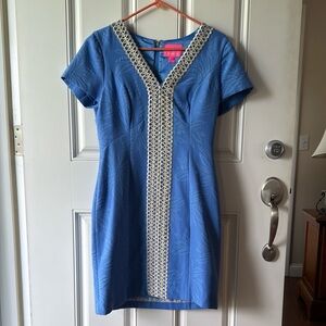Lilly Pulitzer Blue Dress with Gold Accents